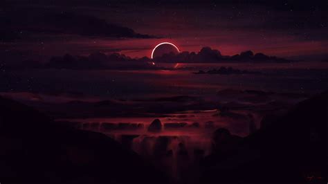 Red Solar Eclipse : wallpapers