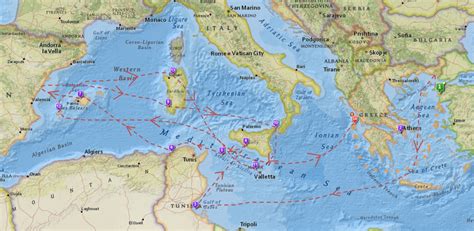 A map of Odysseus’ travels in The Odyssey