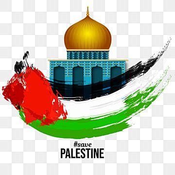 Palestine Flag Clipart Transparent Background, Palestine Flag With Mosque Or Masjid Aqsa ...