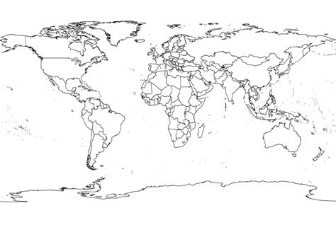 World Map Black And White Printable With Countries - Printable Maps