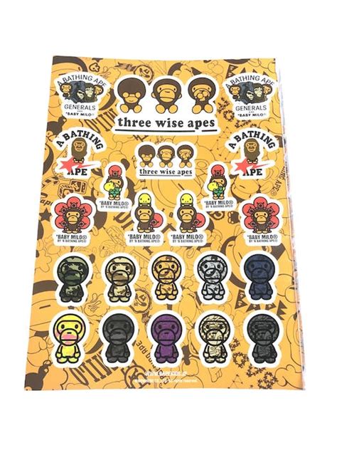 Bape A bathing Ape Bape Kids Baby Milo stickers sheet | Grailed