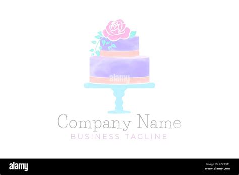 Cute Cake Logo Design Stock Vector Image & Art - Alamy