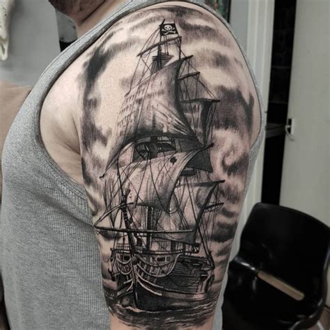 85 Striking Pirate Ship Tattoo Designs - Bonding with Masters of the Seas