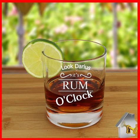 Engraved Caledonian Rum Glass Personalised Whisky Rum Spirit Glasses with Optional Gift Box ...