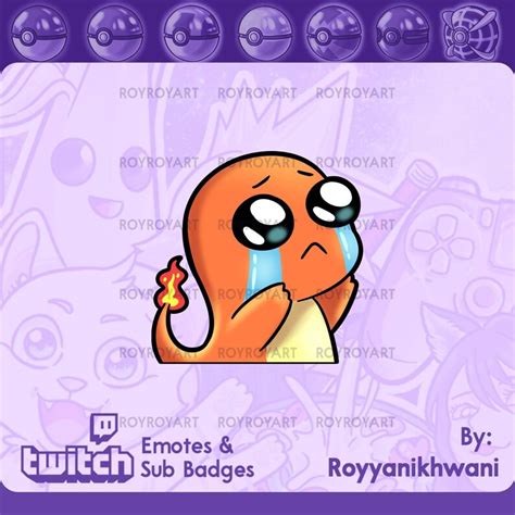 Twitch Emote Charmander Crying | Etsy