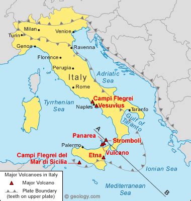 Volcanoes Of Italy Map - Allyce Maitilde