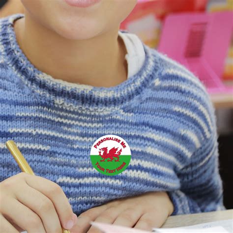 144 Welsh Dragon Flag Themed Personalised Teacher Reward Stickers - Large - Sticker Stocker