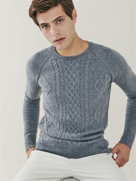 Grey Cable Knit Sweater | atelier-yuwa.ciao.jp