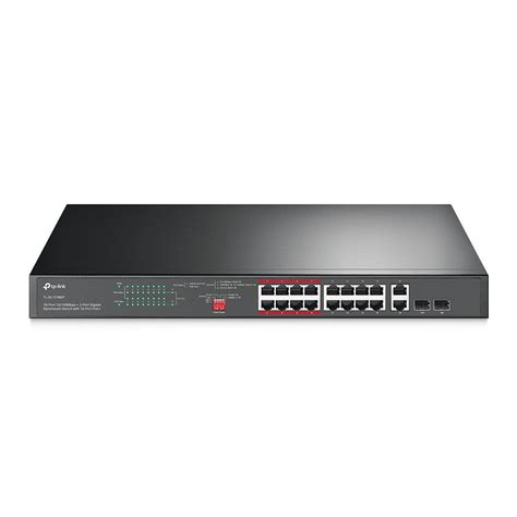 TP-Link 16-Port 10/100 Mbps + 2-Port Gigabit Rackmount Switch with 16-