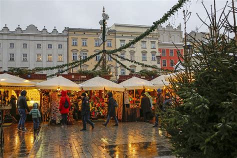 Traditional Christmas Market on the Main Square in Krakow, Poland Editorial Photo - Image of ...