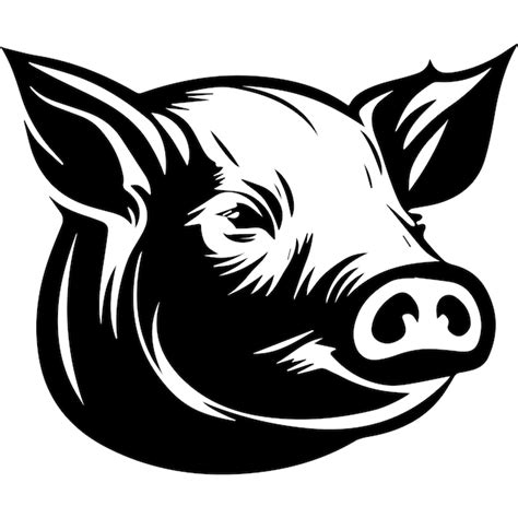 Premium Vector | Black pigs silhouette