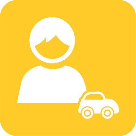 Playing with Car Glyph Round Background Icon 13383247 Vector Art at ...