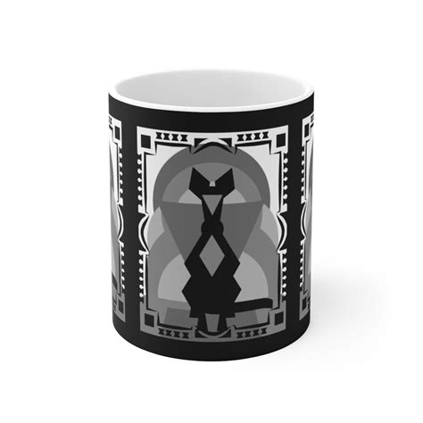 Cute Cat Coffee Mugs, Gift Mugs With Cats, Art Deco Cat Mug, Original ...