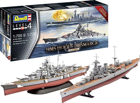 Revell 05174 Geschenkset HMS HOOD vs. BISMARCK, Jubiläumsset ...