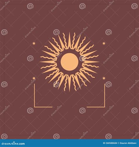 Hand Drawn Boho Sun Logo Design Vector Illustration. Stock Vector ...