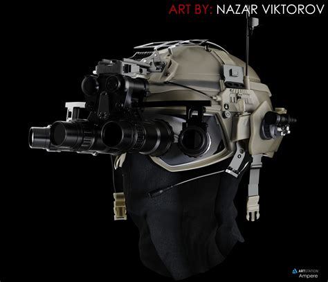 Military helmet with night vision device 3D model | CGTrader