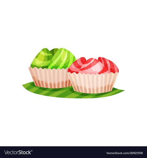 Colorful kue mangkok traditional indonesian Vector Image