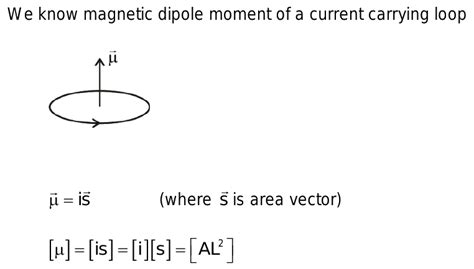 dimensional formula of magnetic dipole moment