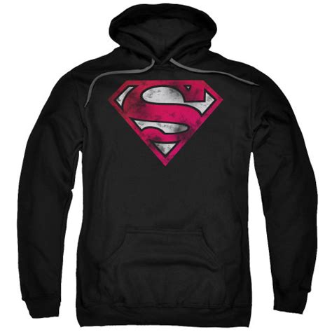 Superman Worn Logo Pullover Hoodie