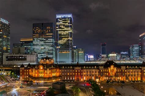 Premium Photo | Tokyo station night view reflection