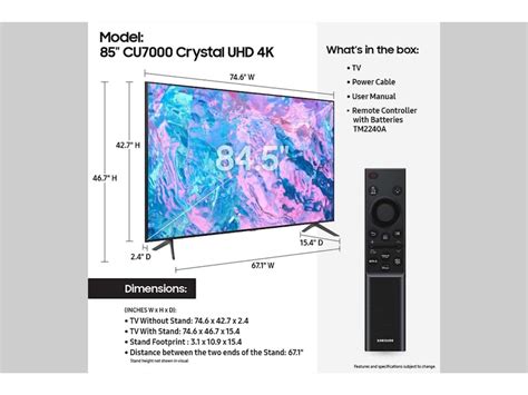 85" Class Crystal UHD CU7000 | Samsung US