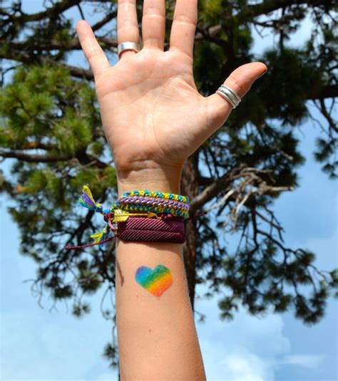 Skin Friendly Rainbow Heart Temporary Tattoo | myTaT.com