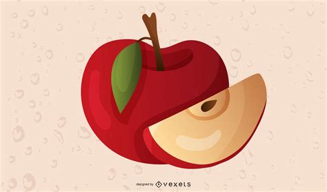 Apple Slice Illustration Design Vector Download