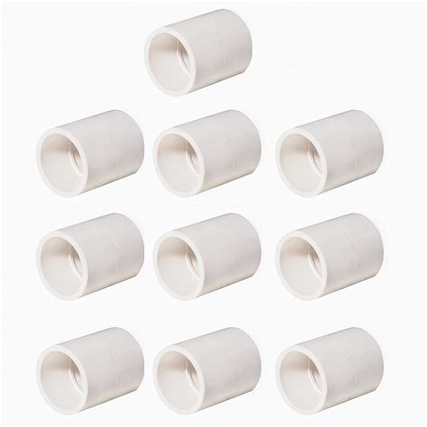 Buy FangKingNo 10pcs 1" White PVC Pipe Coupling Adapter Pipe Fittings Slip (Socket x Socket ...