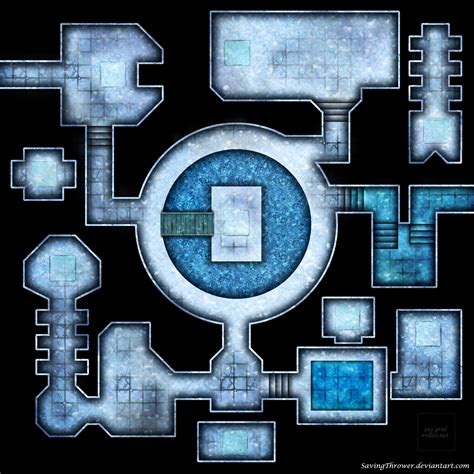 Clean ice dungeon battlemap for DnD / roll20 by SavingThrower | Dungeon ...