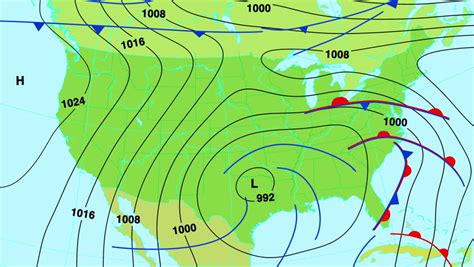 Animated Weather Forecast Map With Isobars, Cold And Warm Fronts, High And Low Pressure Systems ...