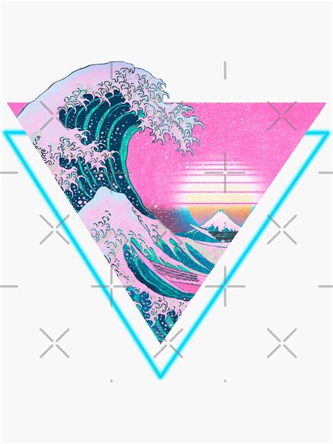 "Vaporwave Aesthetic Great Wave Retro Triangle" Sticker for Sale by CoitoCG | Redbubble