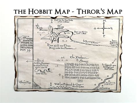 The Hobbit Thrór's Map Lonely Mountain Map Erebor LOTR - Etsy UK