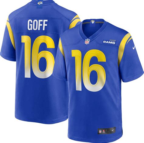 Nike Satin Los Angeles Rams Jared Goff #16 Home Game Jersey in Blue for Men - Lyst