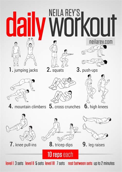 the perfect daily workout with levels I II and III | Easy daily ...