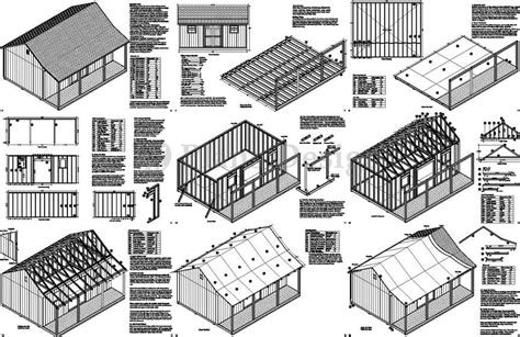 16x20 ft Guest House Storage Shed with Porch Plans #P81620, Free Material List | eBay