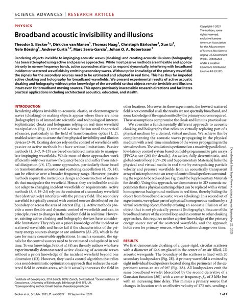 (PDF) Broadband acoustic invisibility and illusions