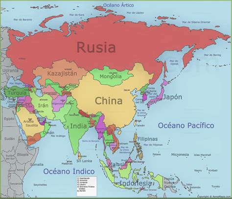 Mapa de Asia Político |🥇| Mapa Continente Asiático【 2025