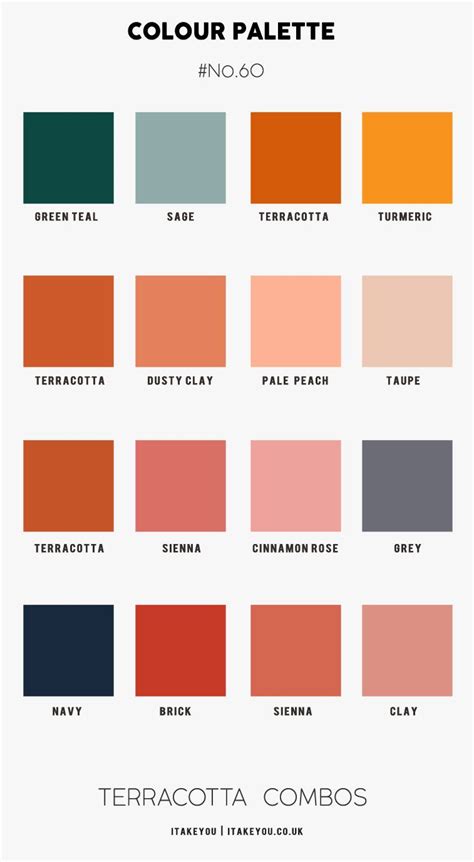 Terracotta Colour Combination #Colour Palette 60 | Color schemes colour palettes, Color palette ...