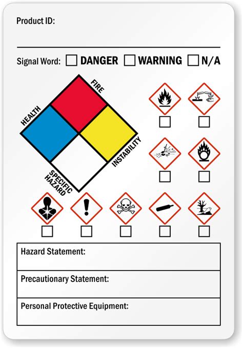 GHS Secondary Hazard & Precautionary Statement Label, SKU: LB-2916