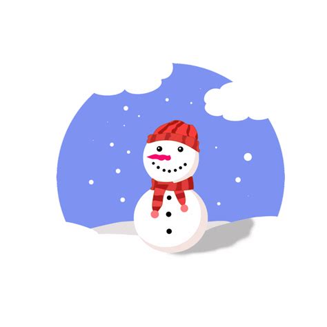 a snowman wearing a red hat and scarf