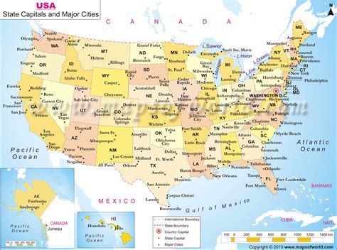 Printable Us Map With Cities