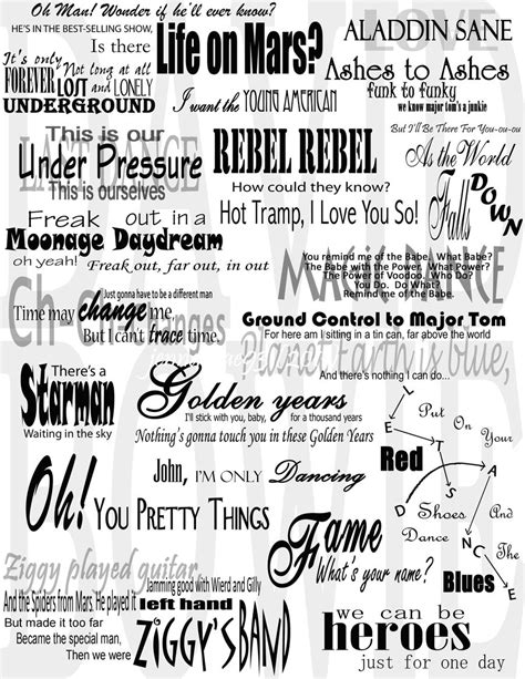 David Bowie Lyrics Collage by jennamae93 on DeviantArt