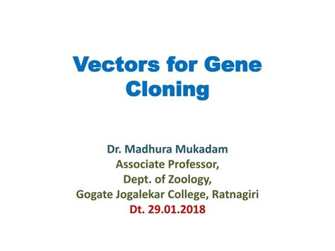 Vectors for gene cloning | PPT