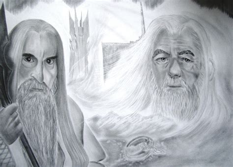 Saruman vs. Gandalf by DiscoveringArtWorld on DeviantArt