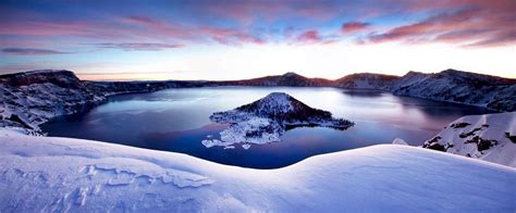 Crater Lake Winter Panorama : Photos, Diagrams & Topos : SummitPost