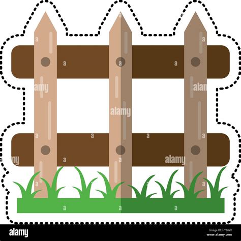 cartoon wooden fence garden image Stock Vector Image & Art - Alamy