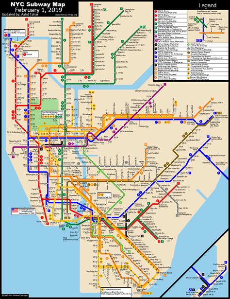 nycsubway.org: New York City Subway Route Map by Michael Calcagno