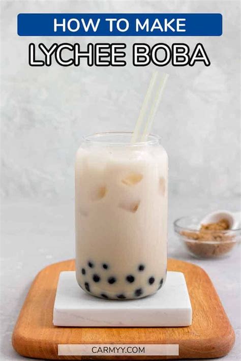 Lychee Boba | Lychee Bubble Tea | Recipe | Boba tea recipe, Bubble tea flavors, Bubble tea recipe