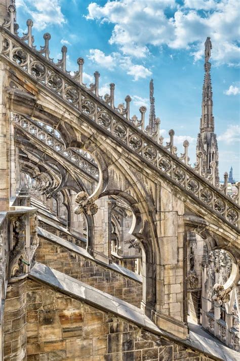 Milan Cathedral rooftop stock image. Image of landmark - 106286881