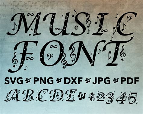 Music Notes Font SVG Music Note Font PNG Symphony Font - Etsy